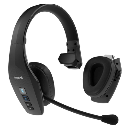 BlueParrott Auriculares Bluetooth S650-XT con cancelación de ruido, estéreo convertible 2 en 1 a mono inalámbricos con cancelación de ruido activada, rango inalámbrico extendido y protección con clasificación IP54, negro