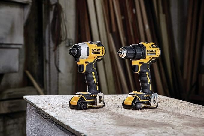 DEWALT DCK278C2 Atomic - Kit de taladro de impacto compacto inalámbrico sin escobillas, iones de litio, 20 V max