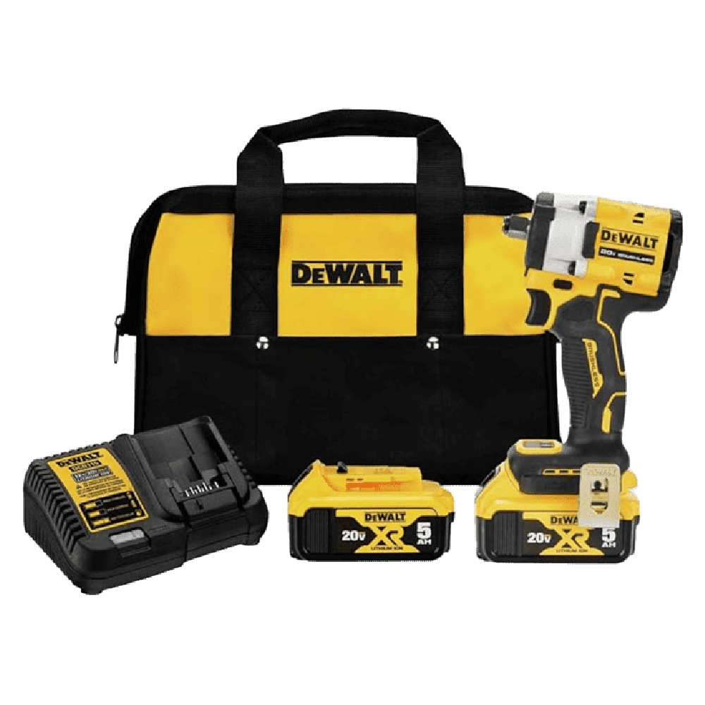 DEWALT DCF921P2 ATOMIC 20V MAX* 1/2 pulg. Llave de impacto inalámbrica con kit de yunque de anillo de cerdo