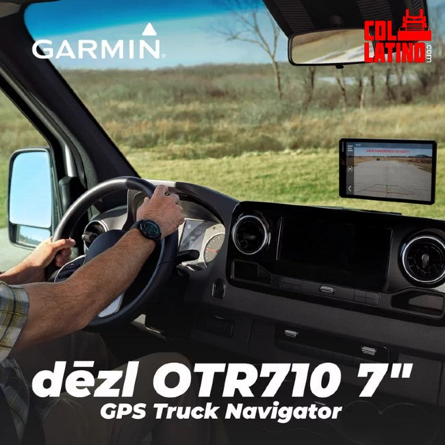 Garmin dēzl™ OTR710, navegador GPS grande y fácil de leer para camiones de 7", enrutamiento personalizado para camiones, imágenes satelitales Birdseye de alta resolución