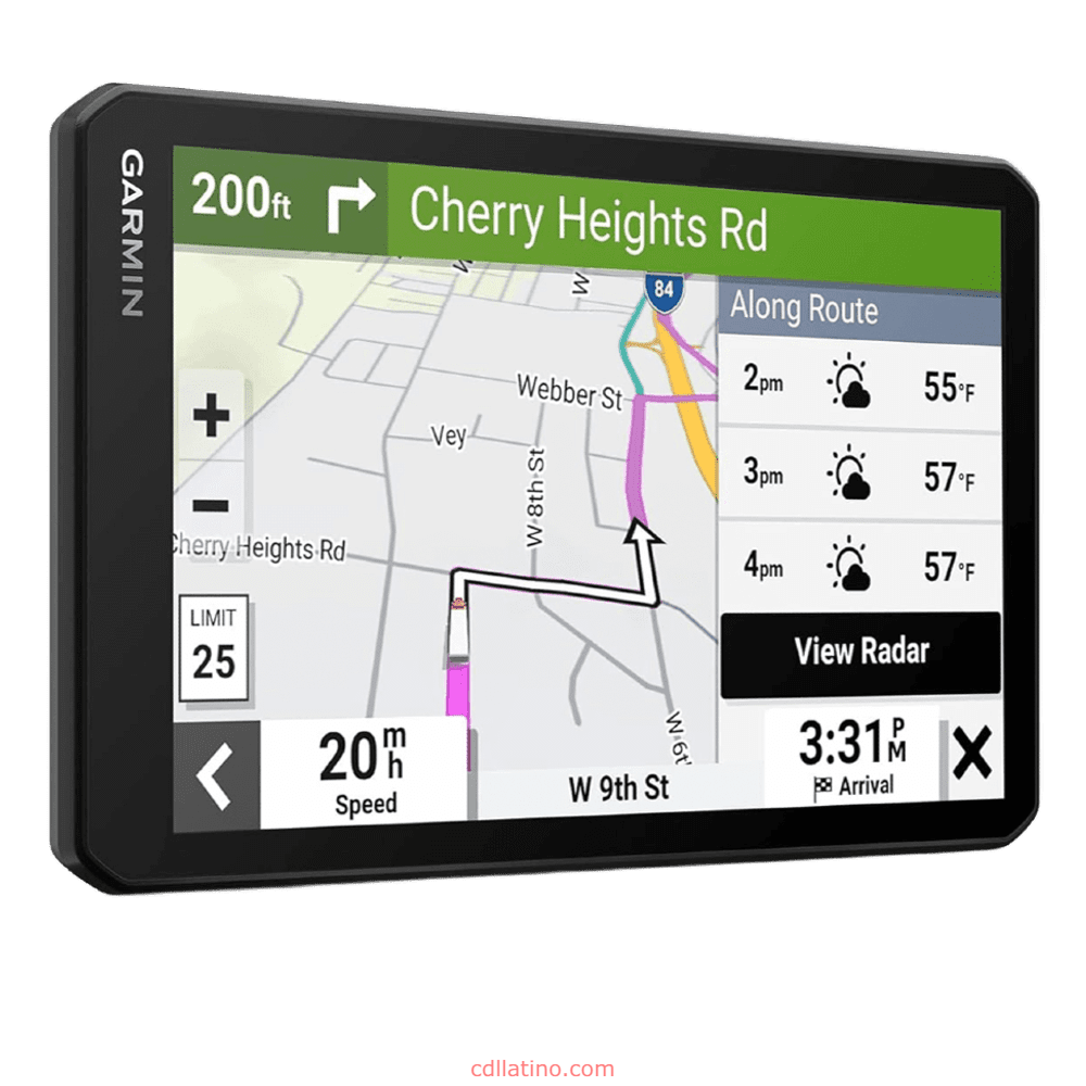 Garmin dēzl™ OTR710, navegador GPS grande y fácil de leer para camiones de 7", enrutamiento personalizado para camiones, imágenes satelitales Birdseye de alta resolución