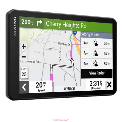 Garmin dēzl™ OTR710, navegador GPS grande y fácil de leer para camiones de 7", enrutamiento personalizado para camiones, imágenes satelitales Birdseye de alta resolución