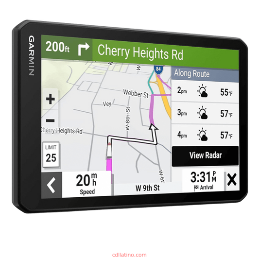 Garmin dēzl™ OTR710, navegador GPS grande y fácil de leer para camiones de 7", enrutamiento personalizado para camiones, imágenes satelitales Birdseye de alta resolución