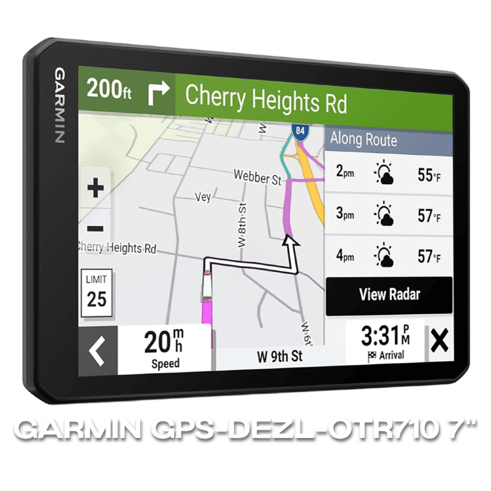 Garmin dēzl™ OTR710, navegador GPS grande y fácil de leer para camiones de 7", enrutamiento personalizado para camiones, imágenes satelitales Birdseye de alta resolución