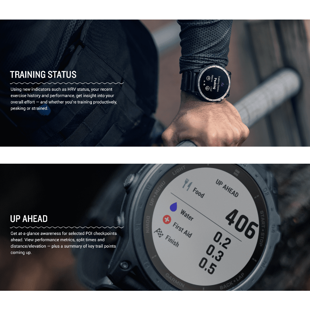 Reloj inteligente Garmin Tactix® 7 con pantalla AMOLED, diseño robusto y linterna incorporada, ideal para uso militar y táctico