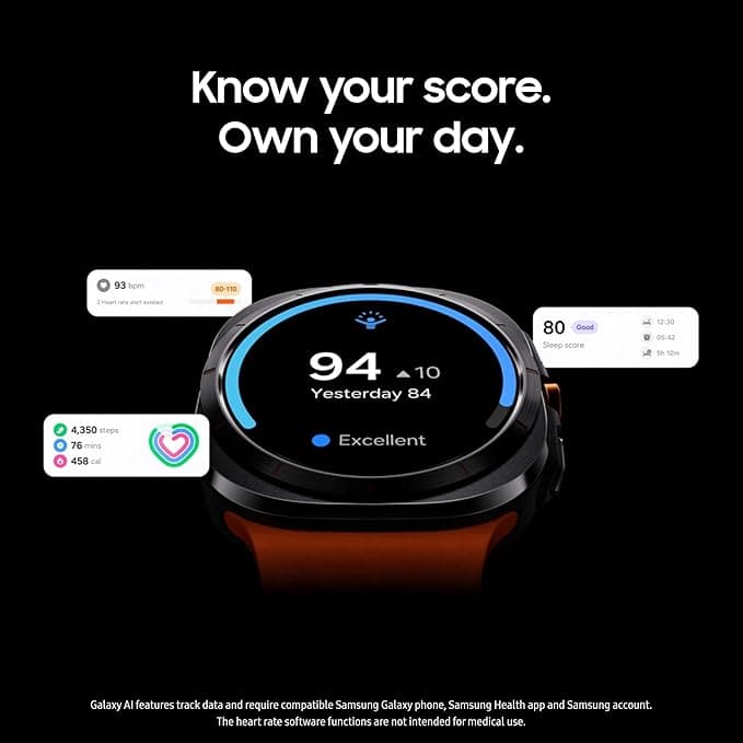 SAMSUNG Galaxy Watch Ultra 1.850 in LTE AI Smartwatch con puntuación de energía, consejos de bienestar, seguimiento de frecuencia cardíaca, monitor de sueño, rastreador de fitness, GPS, 2024, gris