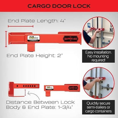 Cerradura de puerta de carga para equipos, acero con recubrimiento en polvo, cerradura de puerta de semirremolque de máxima seguridad, accesorios para semirremolques y seguridad para remolque