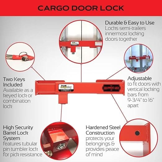 Cerradura de puerta de carga para equipos, acero con recubrimiento en polvo, cerradura de puerta de semirremolque de máxima seguridad, accesorios para semirremolques y seguridad para remolque